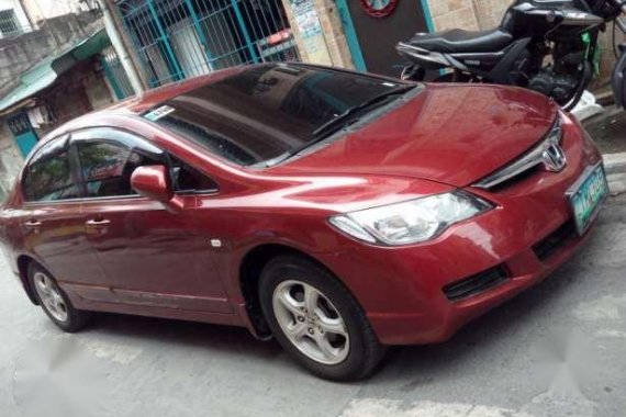 Honda Civic 2008 Red Manual For Sale