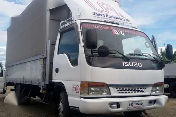 4HJ1 Isuzu Elf Canvass Cloth Wingvan with Power Lifter 16pt5ft Japan