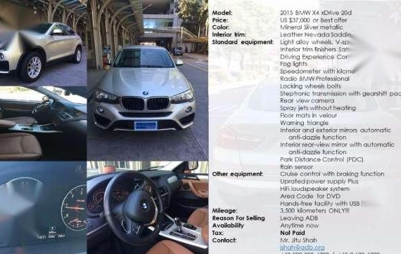 2015 BMW X4 xDrive 20d