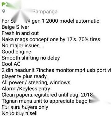 Crv gen 1 2000 model