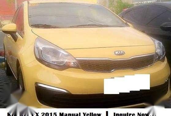 Kia Rio EX 2015 Yellow car accent sportage mirage innova sonic eon i10