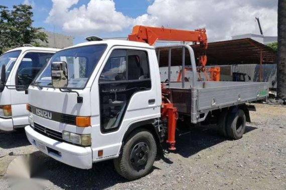 Surplus Isuzu Elf Wide 4hf1 Engine 14ft Boom Truck Aluminum Siding