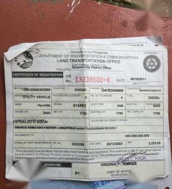 Hyundai Starex CRDi 2003 MT White For Sale