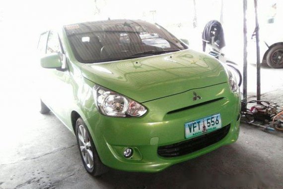 Mitsubishi Mirage 2013 hatchback green for sale 