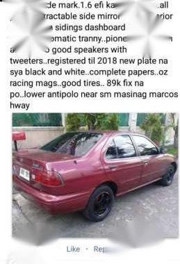 1997 Nissan Sentra Series 4 AT Red For Sale