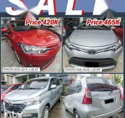 Toyota Vios 2014 and 2016 Avanza 2016 Manual and Automatic