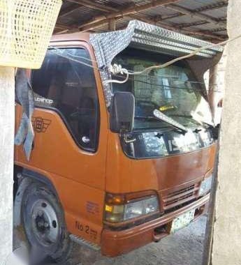 Isuzu Elf Manual Orange Truck For Sale