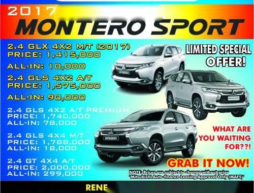 FOR SALE 2017 MONTERO SPORT 