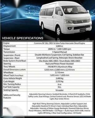 New 2017 Foton View Transvan Units For Sale 