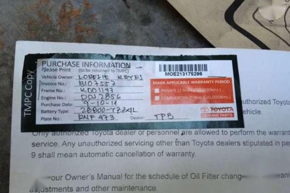 Toyota Avanza 2014 1.5G Automatic for sale