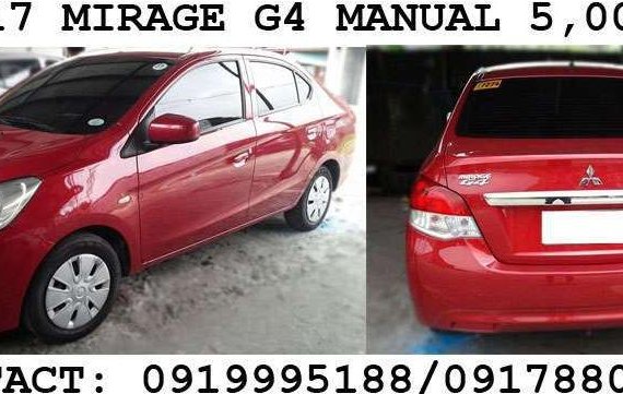 Manual MITSUBISHI Mirage G4 2016 Red FOR SALE
