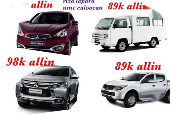 Lowest Down Mitsubishi Mirage Montero L300 Adventure Strada 2017