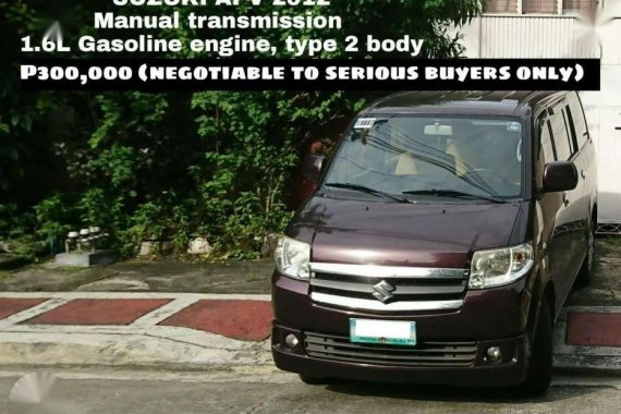 Suzuki APV 2012 type 2 body FOR SALE
