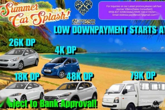 2018 Hyundai Low Downpayment promo 4k dp only FOR SALE