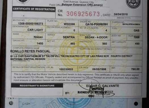 Nissan Sentra series 4 1998 for sale