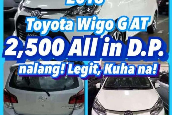 2018 Toyota Wigo G AT Super low downpayment promo at 2500 FOR SALE
