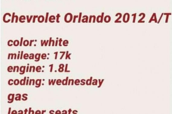 For Sale Chevrolet Orlando 2012