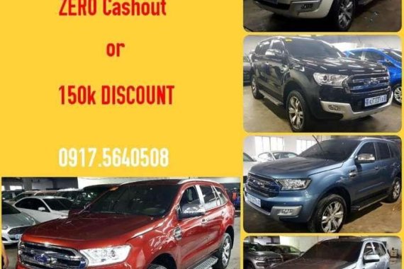 2018 Ford Everest Zero Cashout or 150k Discount