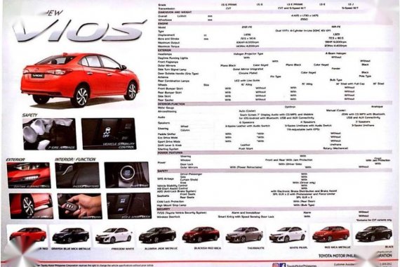 All New TOYOTA Vios 2018 FOR SALE