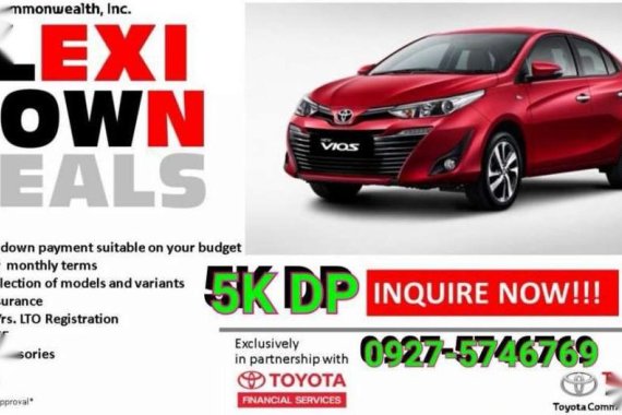 Brand new Toyota Vios 1.3E Auto 5K DP 20118