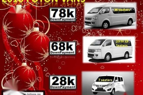 2018 Foton Promo Lowest Down Lowest Monthly or Biggest Discount