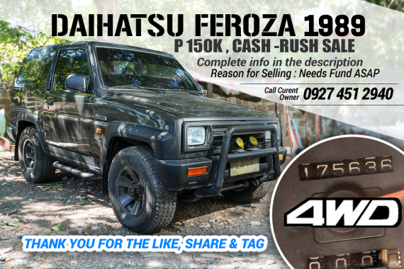 Selling 1989 Daihatsu Feroza Gasoline Manual at 175636 km in Las Piñas 