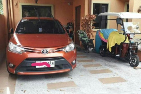 Orange Toyota Vios 2015 for sale in Las Piñas