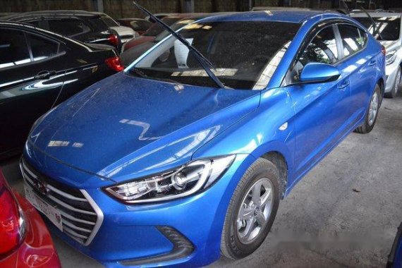 Blue Hyundai Elantra 2017 Manual Gasoline for sale in Makati