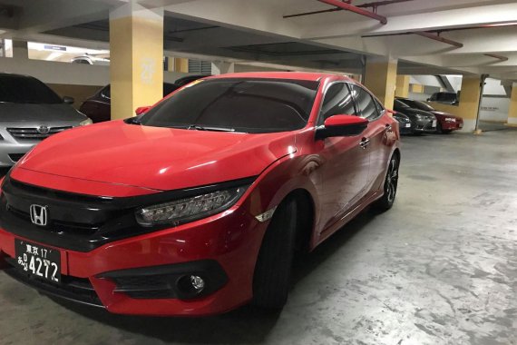 Red Honda Civic 2017 at 50000 km for sale 