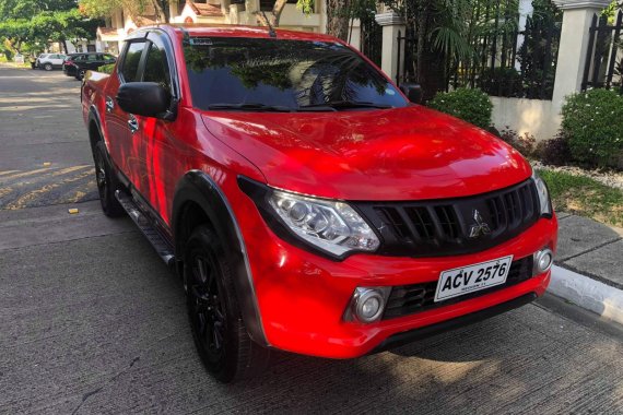 Sell Red 2016 Mitsubishi Strada at 44000 km in Davao City 