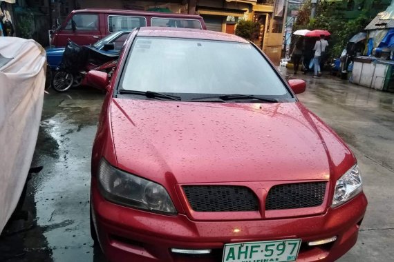 Red Mitsubishi Lancer 2003 Manual Gasoline for sale 