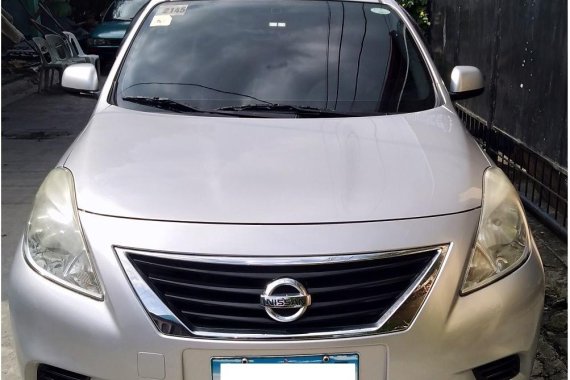 Silver Nissan Almera 2013 Sedan Manual Gasoline for sale 