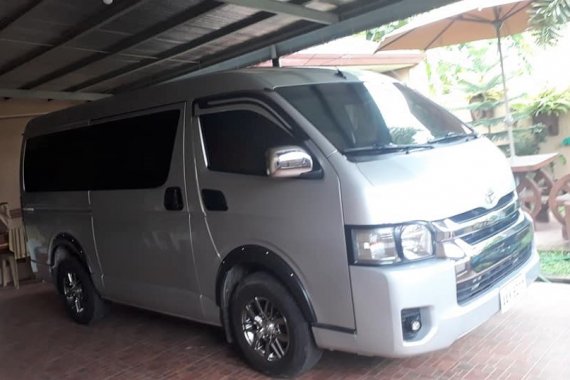 Silver Toyota Hiace 2014 at 64000 km for sale in Lucena 