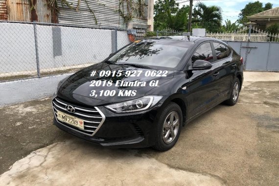 Black 2018 Hyundai Elantra at 3100 km for sale in Manila 