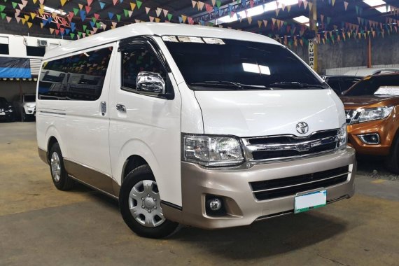 White 2013 Toyota Hiace Manual Diesel for sale in Quezon City