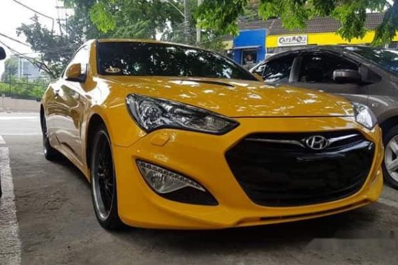 Yellow Hyundai Genesis 2013 Coupe Automatic Gasoline for sale