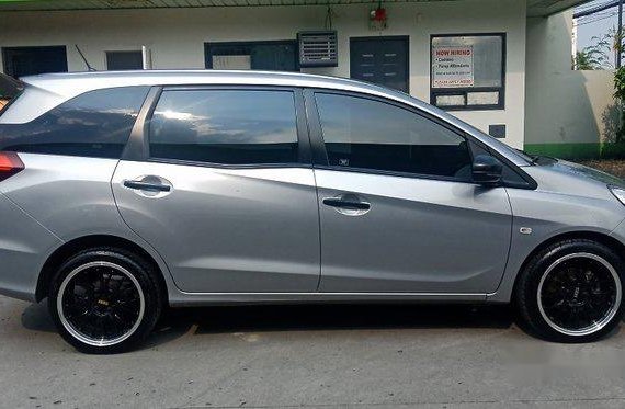 Silver Honda Mobilio 2016 Manual Gasoline for sale 