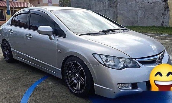 Silver Honda Civic 2008 Manual Gasoline for sale 