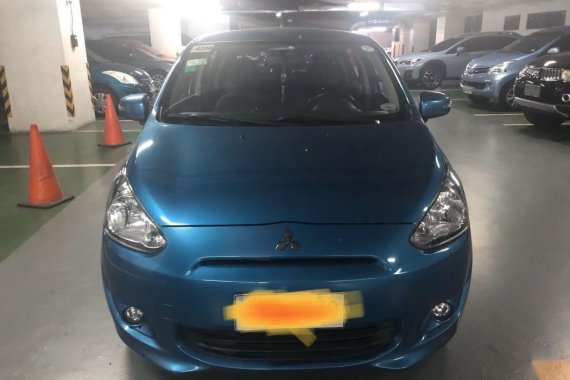 Blue Mitsubishi Mirage 2015 for sale in Automatic
