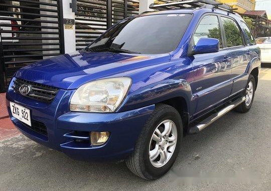 Blue Kia Sportage 2007 at 114000 km for sale 