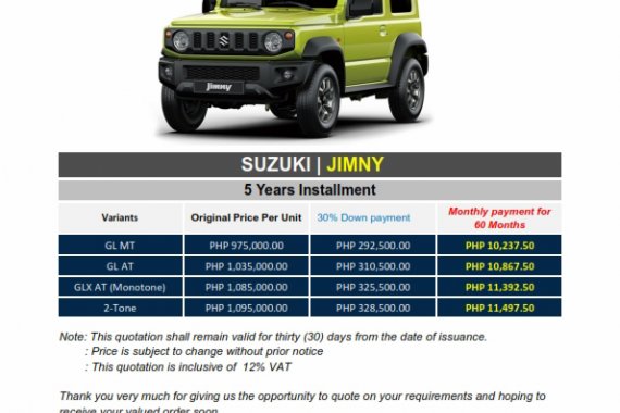 Brand New 2020 Suzuki Jimny - WE CATER ALL BRANDS AND VARIANTS