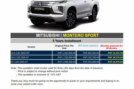Brand New 2020 Mitsubishi Montero Sport in Pasig - WE CATER ALL BRANDS AND VARIANTS