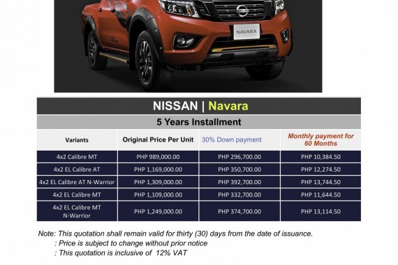 2020 Nissan NAVARA (We cater all Brands)