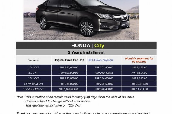 2020 Honda City (We cater all Brands)