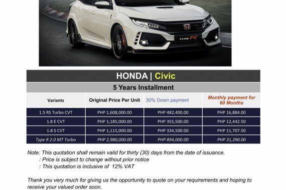 2020 Honda Civic (We Cater All Brands)