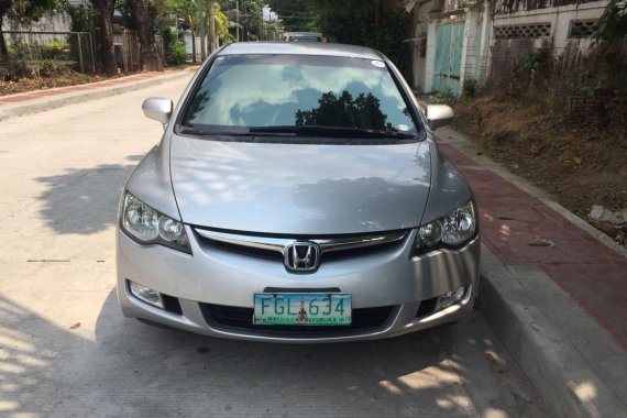 Silver Honda Civic 2008 at 84950 km for sale in Quezon City