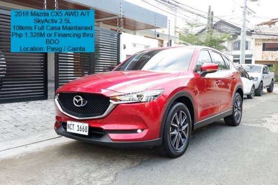 2018 Mazda CX5 AWD A/T (Top of the Line variant)  SkyActiv 2.5L Engine