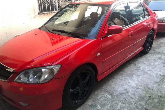 Red Honda Civic 2005 Hatchback at 90000 km for sale