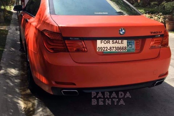 Orange BMW 740Li 2010 for sale in Muntinlupa City