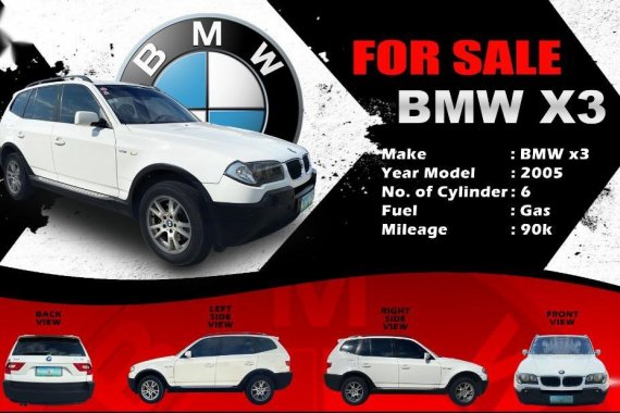 Silver BMW X3 2005 for sale in Davao